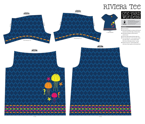 Here, Fishy, Fishy Riviera Tee fabric by robyriker on Spoonflower - custom fabric