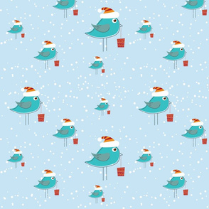 Christmas Blue Birds