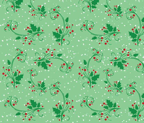 Holiday Holly Berries fabric by lesrubadesigns on Spoonflower - custom fabric