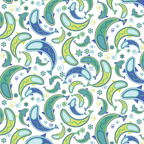 Paisley Fish fabric by ebygomm on Spoonflower - custom fabric