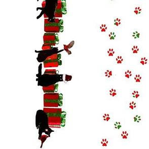 Black Cat Christmas Border