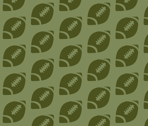 Half-Drop Green Football fabric by audreyclayton on Spoonflower - custom fabric