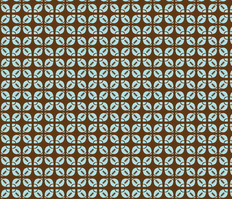 Blue/Brown Football Flower fabric by audreyclayton on Spoonflower - custom fabric