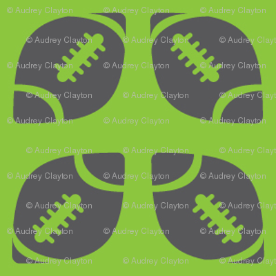 Gray/Lime Football Ribbon