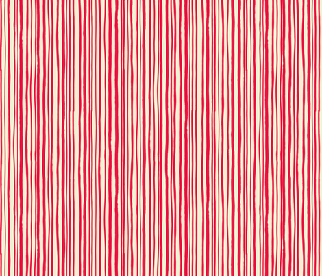 Red Hand Drawn Stripe fabric by gsonge on Spoonflower - custom fabric