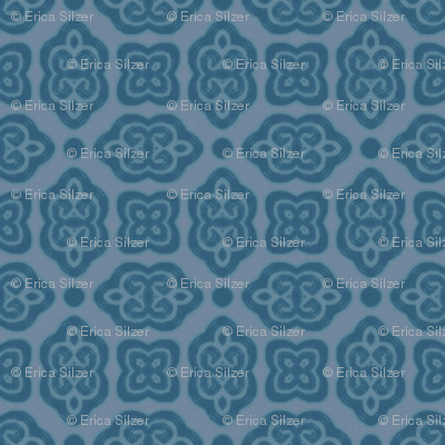 baroque scrolls blue
