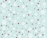 Winter Holiday Snowflakes Hearts on Blue
