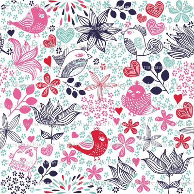 cute doodle birds