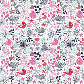 cute doodle birds