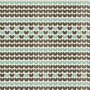 retro knitted pattern in blue and brown