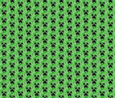 Creeperface fabric by ceruleana_fiber_arts on Spoonflower - custom fabric