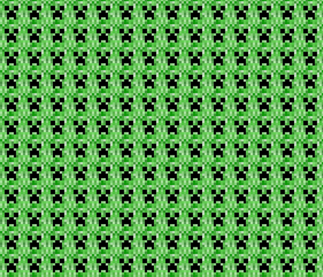 Creeperface Squared fabric by ceruleana_fiber_arts on Spoonflower - custom fabric