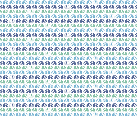 elephants_2cm_blue green blue fabric by two_little_flowers on Spoonflower - custom fabric