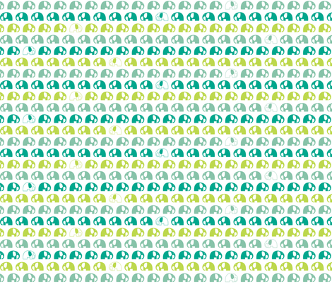 elephants_2cm_blue blue green fabric by two_little_flowers on Spoonflower - custom fabric