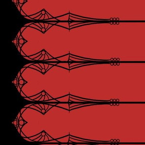 Stained Glass Border Print: Red