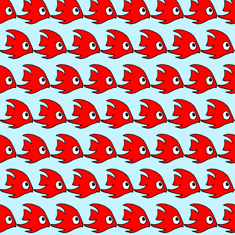 Red Fish fabric by theunicornandthewasp on Spoonflower - custom fabric