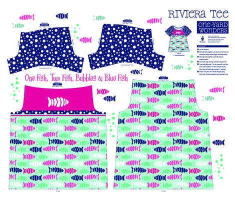 One Fish, Two Fish, Bubbles & Blue Fish fabric by holly_helgeson on Spoonflower - custom fabric