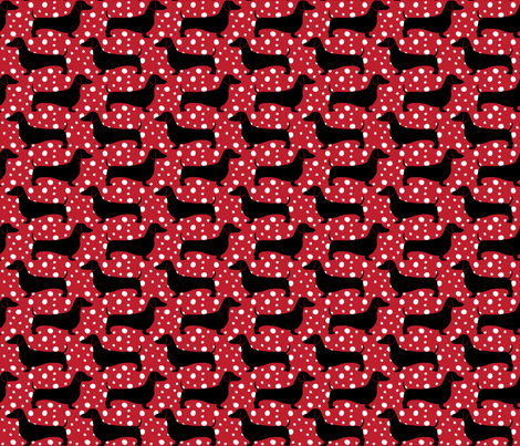 Polka Dachshunds fabric by robyriker on Spoonflower - custom fabric