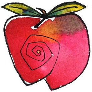 Whimsical Apple  Wall Decal