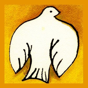Dove on Gold Wall Decal