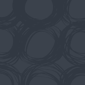 Hand Drawn Circles - Dark Blue