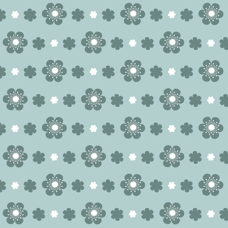 Simple Flower Trim in Blue fabric by tradewind_creative on Spoonflower - custom fabric