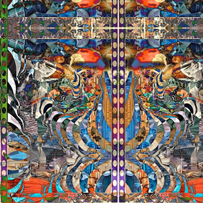 Mad World border fabric