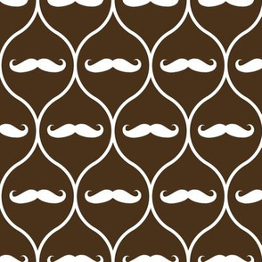 Mustache wallpaper brown