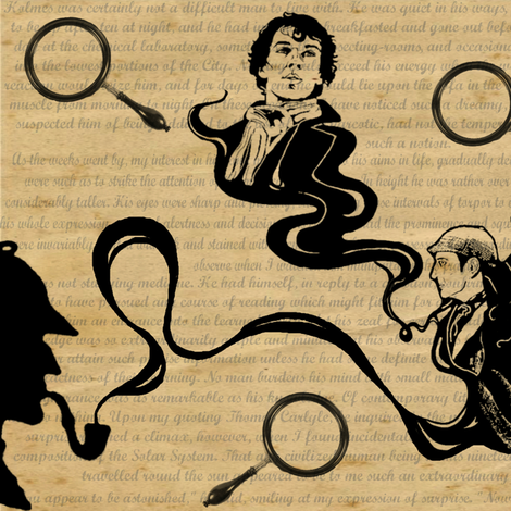 Pipe Smoke Dreaming : A Holmes Toile fabric by marchhare on Spoonflower - custom fabric