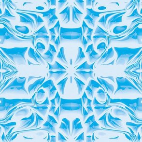 Sky Blue Snowflake Swirls