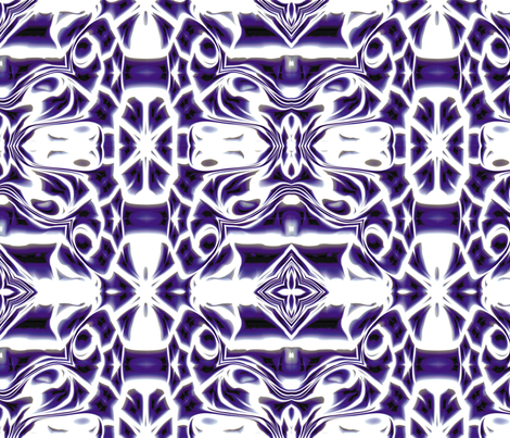 Indigo Snowflake Swirls fabric by animotaxis on Spoonflower - custom fabric