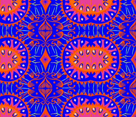 Africalia Blue fabric by maruqui on Spoonflower - custom fabric
