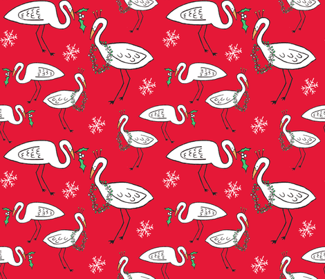 Christmas Cranes (Christmas red)