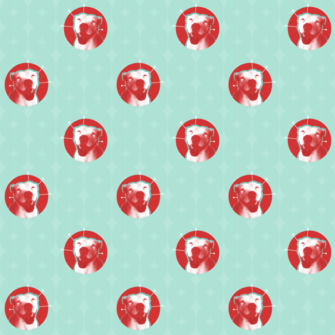 Small Retro Lucille - Aqua fabric by luckylucille on Spoonflower - custom fabric