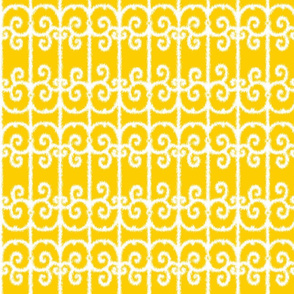 Ikat Wrought Iron Swirls in Sunny Yellow