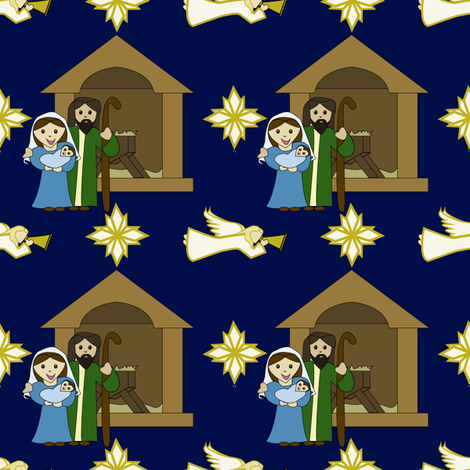 Children's Nativity fabric by brandymiller on Spoonflower - custom fabric