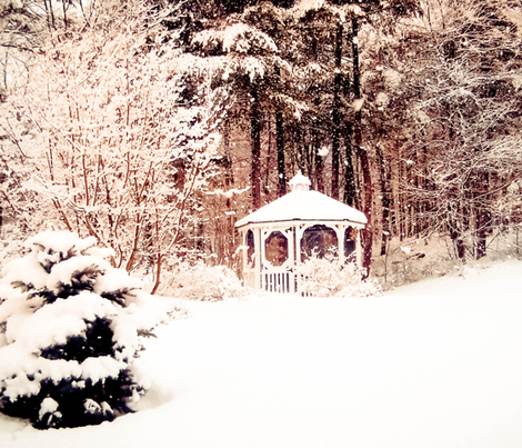 Winter Wonderland Gazebo fabric by karenharveycox on Spoonflower - custom fabric