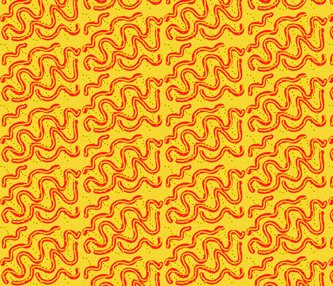 Orange Snakes Slithering on Peppered Yellow