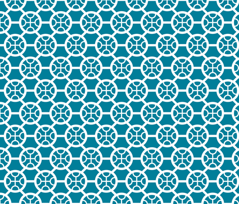CircleHexa_Blue fabric by greenmarrow on Spoonflower - custom fabric