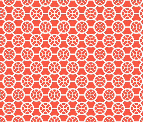 CircleHexa_Red fabric by greenmarrow on Spoonflower - custom fabric