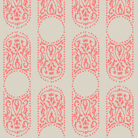 CARTOUCHE - coral and linen