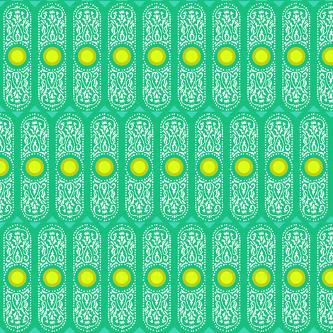 CARTOUCHE - emerald and lemon zest fabric by marcador on Spoonflower - custom fabric