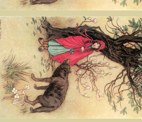 Red Riding Hood, " A Child's Book of Stories", 1913 fabric by craftyscientists on Spoonflower - custom fabric