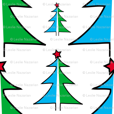 Christmas Trees in Blue and Green