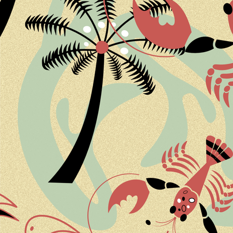 Lobster Rhumba fabric by chickoteria on Spoonflower - custom fabric