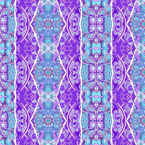 Ye Olde Blue and Lavender Feminine Victorian Vertical Stripe fabric by edsel2084 on Spoonflower - custom fabric