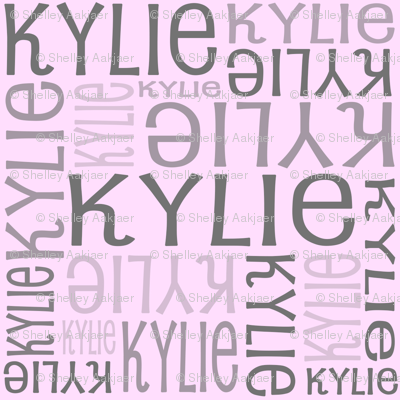Personalised Fabric - Grey on Lt Pink