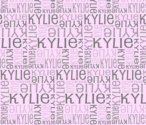 Personalised Fabric - Grey on Lt Pink fabric by shelleymade on Spoonflower - custom fabric
