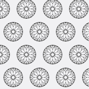 Doilies black on grey