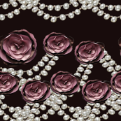 roses and pearls lined on black